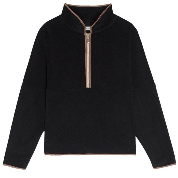 DONNI. Polar Fleece 1/2 Zip Jet/Camel - Picture 2 of 6